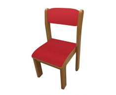 Mobeduc 600560H103 - Silla infantil, talla 3, madera, color haya y rojo cereza