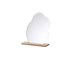 KONAMO NA - Espejo de Maquillaje acrÃlico Irregular sin Marco, Espejo Decorativo en Forma de Nube, Espejo de tocador con Base de Madera para Dormitorio, Sala de Estar