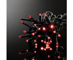 E = m6 5eex545ro guirnalda con 80 bombillas led plástico/PVC rojo