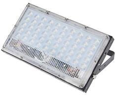 JANDEI - Proyector LED negro 50W, ultra slim, ensamblable, para exterior, brazo pared, techo (Blanco FrÃ­o 6000K)