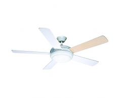 Wonderlamp Conte Ventilador De Techo Con Luz E27, 15 W, Blanco, 132 x 132 x 34.2 cm