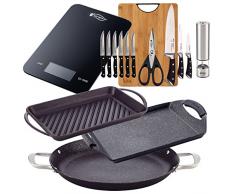 San Ignacio Vita: Set Barbacoa Completo: Incluye Utensilios, Plancha grill 36x23 Asador 33,5x22 Paellera 36x3,7 cm