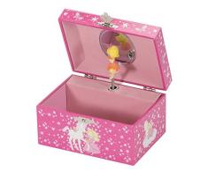 Mele & Co Katey - Joyero con diseño de Unicornio y Princesa, Color Rosa, 15 cm x 10 cm x 8 cm