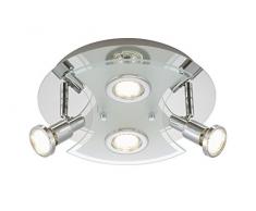Briloner Leuchten 2159 â 048lm a +, lámpara de techo, lámpara de techo, lámpara foco led, Focos, Salón, Metal, 3 W, cromo, 30 x 30 x 11 cm