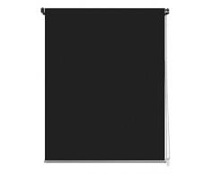 Cortina Enrollable Black Out - 100% Opaca, Tamaño 120 x 180 cm, Color Negro