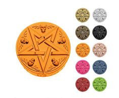Candellana Hecho a Mano Pentagram Vela de Regalo - Divertida - Vela Decorativa - Decoración del Hogar - Regalos para Amigos - Mecha de Algodón - Tiempo de Quemado 50h - Vela Orange