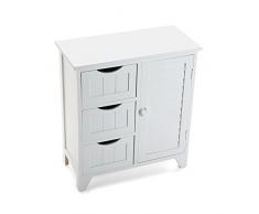 Versa Armario de Baño, Madera, Blanco, 56 x 27 x 61 cm