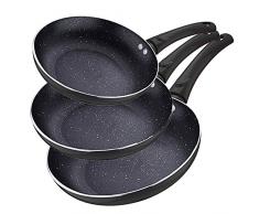 Renberg Molen Set de 3 sartenes, Aluminio, Negro, 28 cm, 3 Unidades