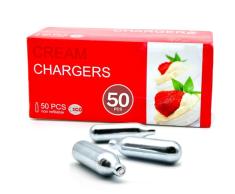 ICO Cartuchos Gas Oxido Nitroso N2O, 50uds, Capsulas NO2 De Crema Batida De 8g para El Sifon de Cocina