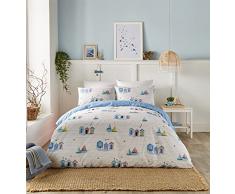 Fusion - Casetas de Playa - Juego de Funda de edredÃ³n - Cama King en Color Azul