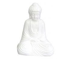 HOMEA 5dej1343bc Estatua Dibujo Buda cerámica Blanco 13 x 9 x 19 cm