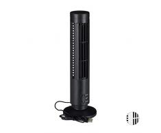 Relaxdays Ventilador USB, Torre para Escritorio y Oficina, 2 Velocidades, Plástico, cm, Negro, 33 x 10,5 x 10,5 cm