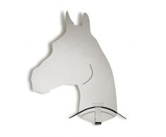 Lettera G Perchero de Pared Caballo Color Acero Pulido 31 x 10 x 40 cm, Dal Design Moderno, Made in Italy