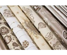 B & P Italia surtido de 10 hojas 70 x 100 cm para paquetes de regalo, Color Platino/Champagne, Papel de alta calidad de polipropileno