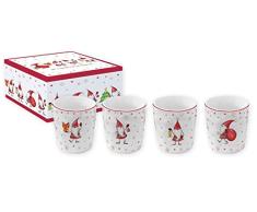 CAFE - Juego de 4 vasos de porcelana (12 cl), diseño de gatos
