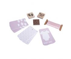 Rayher Juego de Regalo Colgante Baby, día splus Cordón Plus Sellos, Papel, 17 x 17 x 1.1001 cm, Papel, Babyrosa, 17 x 17 x 1.1000000000000001 cm