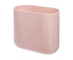 iDesign Cubo de basura para baño, papelera pequeña de plástico, bote de basura estrecho y sin tapa para baño, cocina y oficina, rosa