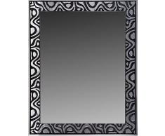 Lienzos Levante Espejo Decorativo Baño/Recibidor, Madera, Negro y Plata, 96 x 75 cm