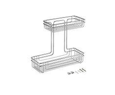 Metaltex - Estante de baÃ±o Rectangular de 2 Pisos, Acero Inoxidable, Cromado, 30 x 11 x 26 cm