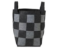 Sealskin Weave Cesta de Ropa, Tela, Gris y Negro, 30x56x30 cm