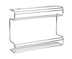 InterDesign Classico Especiero Pared 2 Bandejas, Metal, Plata, 30.48x15.88x15.24 cm