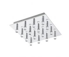 Eglo Aplique Passa GU10, 6.6 W, Marrón y Cromo, 60 x 3 x 28 cm