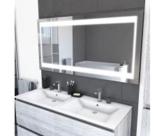 AURLANE Espejo de baÃ±o LED autoiluminante Chronos 140x70x4.5cm