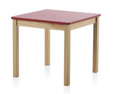 GEESE 8809 - Mesa de madera infantil, 60 x 60 x 55 cm, color rojo