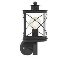 Eglo Hilburn Adecuado para uso en exteriores E27 Negro iluminación de pared - Lámpara (Cepillado, 1 bombilla(s), E27, IP44, Negro)