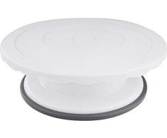 Dr. Oetker Plato giratorio para tartas de 27,5 cm de diÃ¡metro, bandeja para tartas para decorar tartas, soporte para tartas de alta calidad (color: blanco/gris). Cantidad: 1 unidad