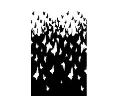 Homemania - Alfombra Estampada, 25% poliÃ©ster, 75% algodÃ³n, Color Blanco, Negro