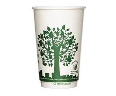 Tessera Bio Products Q530015WGC - Vasos de papel de doble pared con pared exterior en relieve, diseño de ciudad verde, capacidad de 16 onzas, altura de 90 mm, 25 unidades