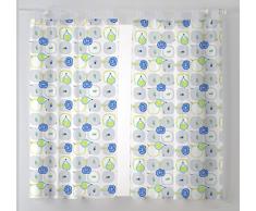 Martina Home Cebollas Pack de Cortinas Visillo para Cocina, Tela, Azul, 100 x 140 cm, 2 Unidades