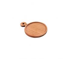 Point-Virgule Tabla de servir de madera de acacia redonda con asa, estante para hamburguesas, 20cm