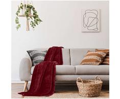 GC GAVENO CAVAILIA Gaveno Cavailia - Manta de Piel sintÃ©tica para sofÃ¡ Cama, sÃºper Suave, esponjosa, fÃ¡cil de cuidar, diseÃ±o de Lujo, Acogedor, cÃ¡lido, Forro Polar [King (200 x 240 cm), Color Rojo