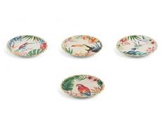 Villa d Este Home Tivoli Set Jungle Platos Decorativos, Dolomite,, 21.5 x 21.5 x 2 cm