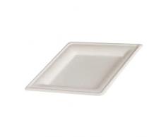 Tessera Bio Products QC20B - Platos cuadrados de caÃ±a de azÃºcar, 20 cm de largo, 20 cm de ancho, 50 unidades