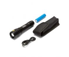 Velamp Panther Súper Brillante Linterna LED Recargable (800lm, CREE XHL). Interruptor táctico Foco Ajustable. Resistente al Agua, Ideal para la Industria y el Camping. IPX4, 10 W, Negro