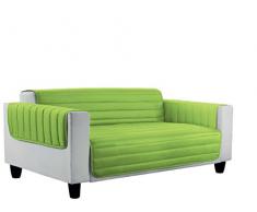 Italian Bed Linen Elegant Copri sofá Acolchado antialérgica Reversible, Microfibra, Verde Manzana/Verde Oscuro, 45 x 35 x 18 cm