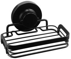 Cornat T3402761 T3402761-Soporte para jabÃ³n 3 en 1, Cesta de Rejilla Estable, 3 Opciones de fijaciÃ³n con Ventosa, Almohadilla Adhesiva y Taladro, Color, Negro (Mate)