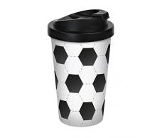 GEDA Coffee To Go - Taza de Viaje, Color Blanco y Negro, 400 ml