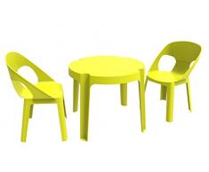 Resol Rita Set Infantil de 2 Sillas y 1 Mesa, Plástico y Polipropileno, Verde Lima, 60x51x78 cm, 3 Unidades