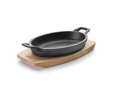 Lacor - 25882 - Cacerola hierro Fundido Oval Magma 23x12x6cm - Negra