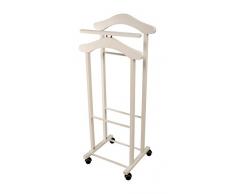 ARREDAMENTIITALIA Arredamenti Italia Galán de Noche para Dormitorio Trendy, Madera - Percha Doble - Color: Blanco Ar-It il Cuore del Legno