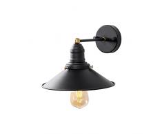 Aplique de pared, metal , negro, 24x27x20, casquillo E27 Max 40 W