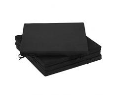 Relaxdays Set Silla, Cuadrados, 39,5x39,5 cm, con Lazo, Interior y Exterior, PoliÃ©ster, CojÃ­n Asiento, Negro, 50% Espuma, 4 Unidad (Paquete de 1), 4