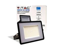 V-TAC Faro LED de exterior con chip Samsung 100 W - [Ãºltima generaciÃ³n] - IP65-8200 lÃºmenes - Proyector LED exterior Color negro - Impermeable - Luz blanca cÃ¡lida