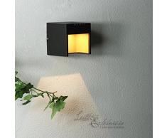 Aplique de pared LED negro/sÃ³lo 3W de consumo 230V IP44 / Aplique de pared de exterior IluminaciÃ³n de la terraza de entrada Luz de jardÃ­n de exterior