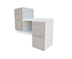 Gomueble 0623075 - Recibidor con espejo, ideal para espacios reducidos, color eco y blanco