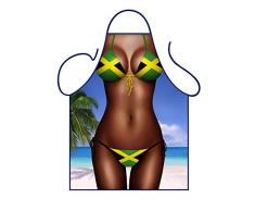 ICONIC APRONS Jamaica Bandera Bikini Delantal, Poliéster, Multicolor 79 x 56 x 0,1 cm